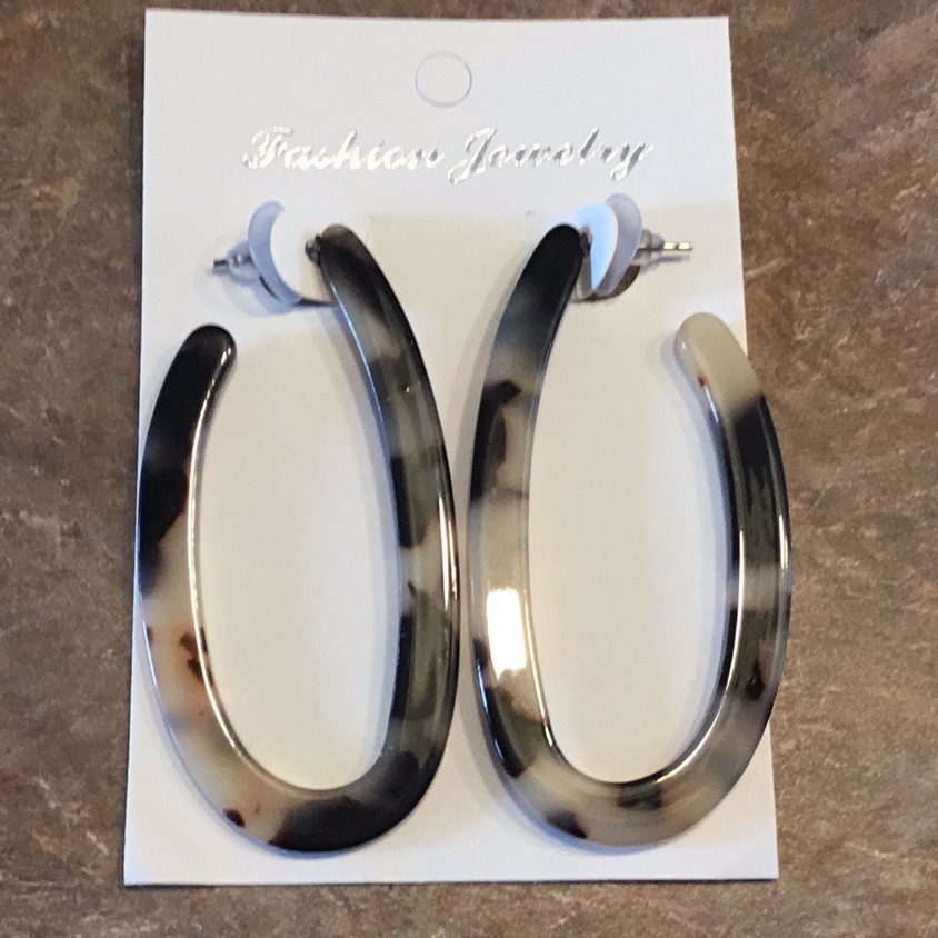 Dangle Earrings, Large Leopard Print, Post